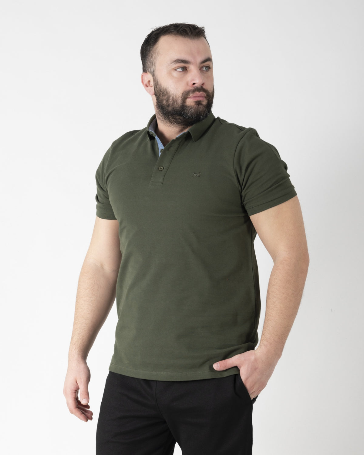 Majica Kragna - POLO 1423 - TAMNO ZELENA
