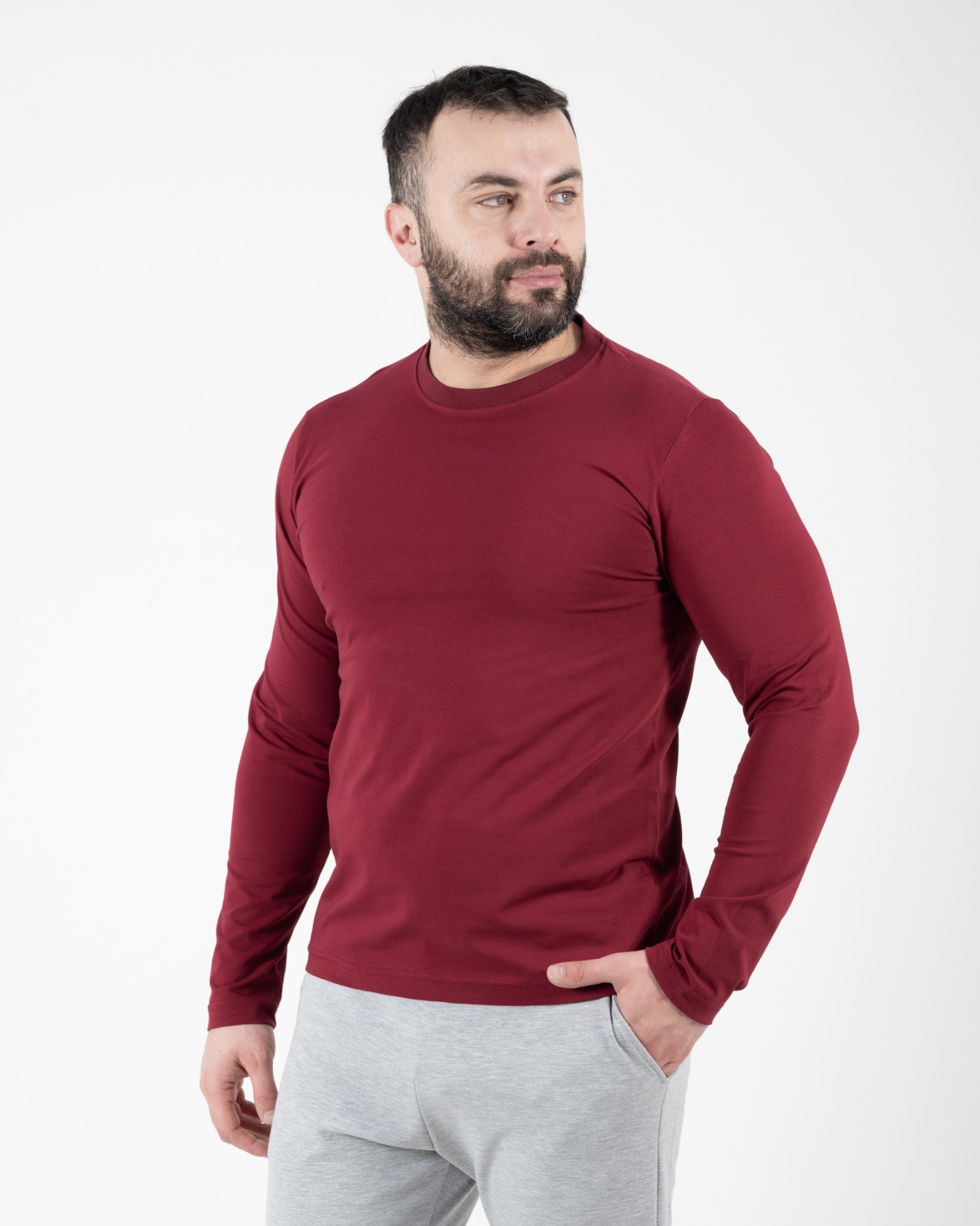 Slika MAJICA DUGI RUKAV - 01 - BORDO